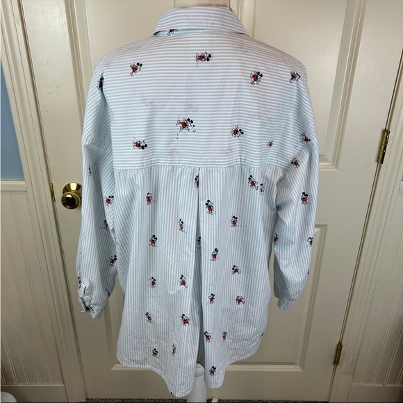 Disney Mickey Mouse Striped Button Down Shirt Mickey’s Moods - Size XL - Picture 10 of 12